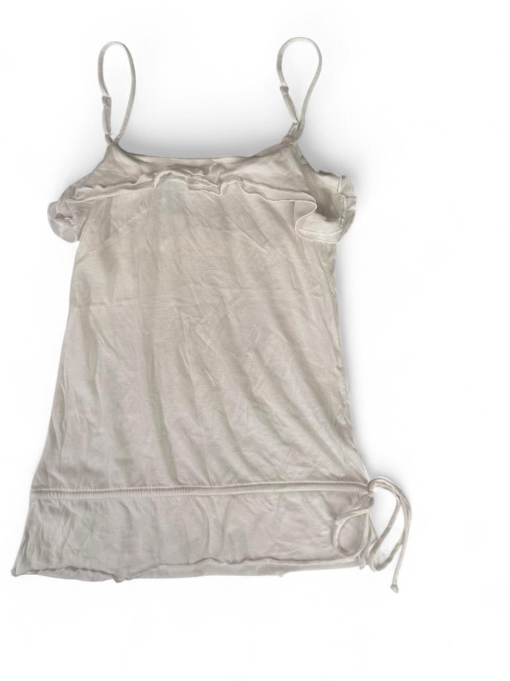 Y2K Arizona White Ruffle Tank Top Women’s Size M Feminine Summer